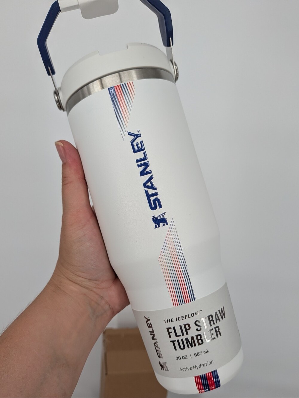 new STANLEY The Country Collection IceFlow Tumbler 30 OZ team white dark blue